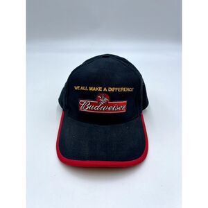Y2K Budweiser Blue & Red Strapback Hat Adjustable